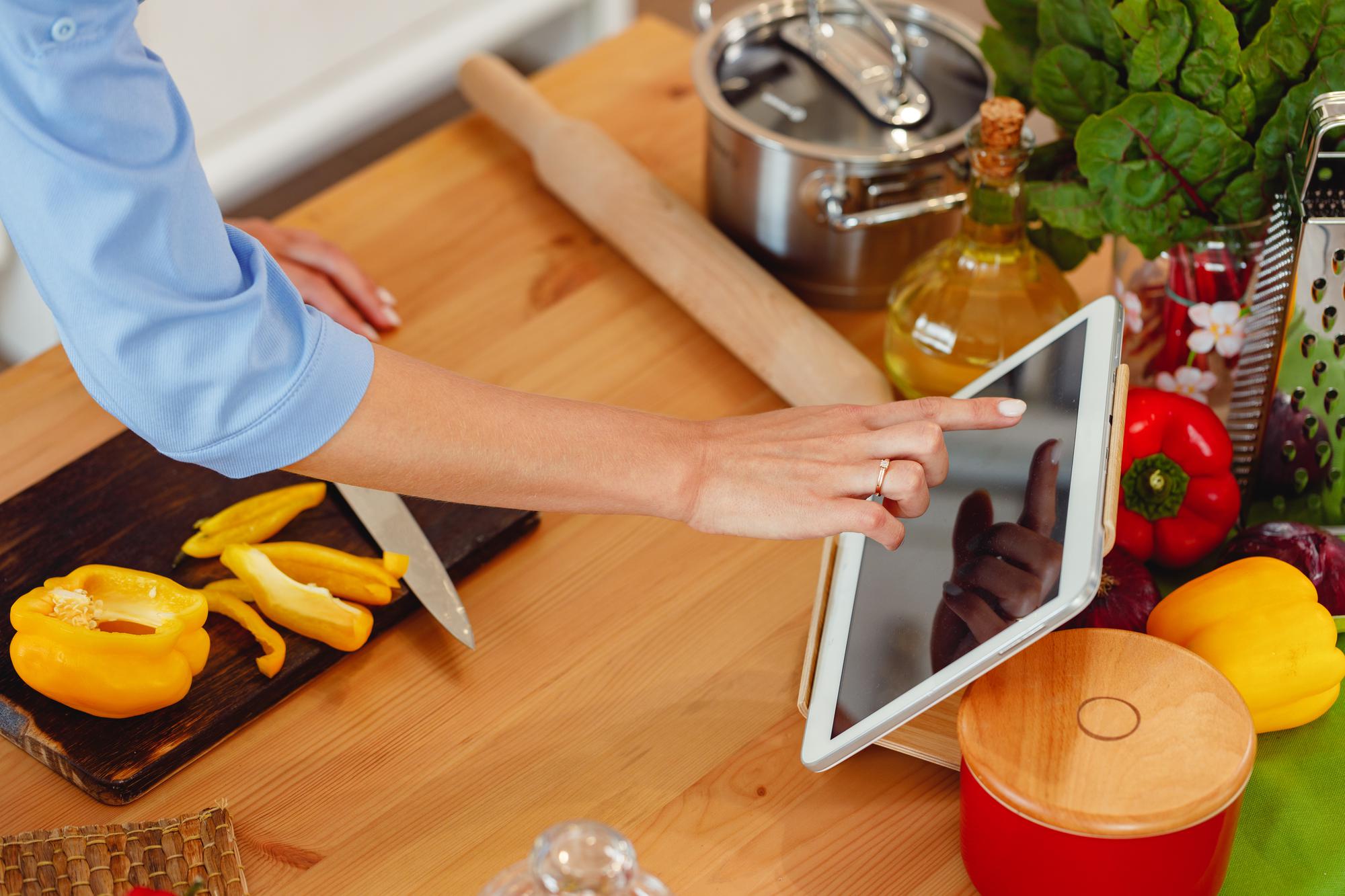 Inventory app on tablet in kitchen